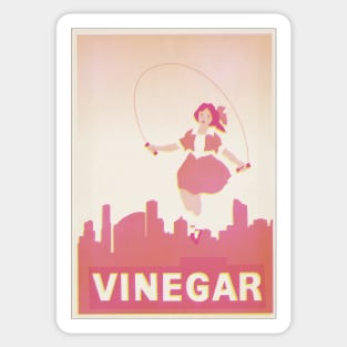 Skipping Girl Vinegar Vintage Screen Print Sticker